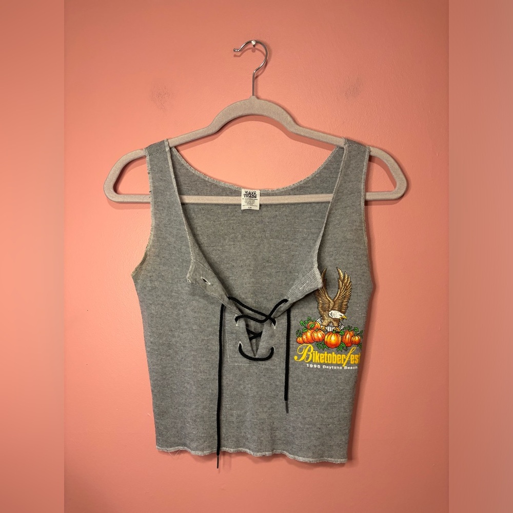 Vintage 1995 Octoberfest Daytona Bike Week Lace Up Tank Top